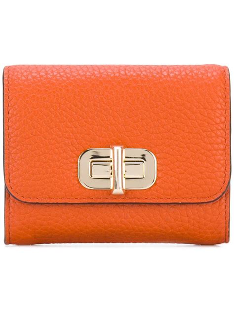 michael kors orange leather wallet|Michael Kors small black wallet.